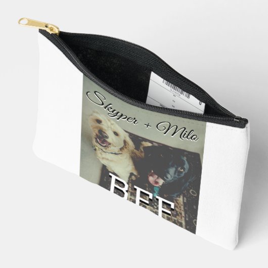 ペットの友人のbesties名前ペットの写真動物の愛を追加 アクセサリーポーチ (見開き)