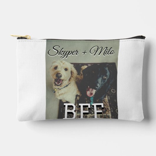 ペットの友人のbesties名前ペットの写真動物の愛を追加 アクセサリーポーチ (正面)