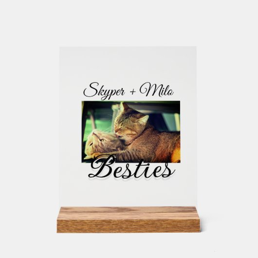 ペットの友人のbesties名前ペットの写真動物の愛を追加 アクリルサイン (正面)