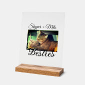 ペットの友人のbesties名前ペットの写真動物の愛を追加 アクリルサイン (傾斜)