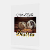 ペットの友人のbesties名前ペットの写真動物の愛を追加 アクリルサイン (傾斜)