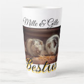 ペットの友人のbesties名前ペットの写真動物の愛を追加 カフェラテマグ (正面)