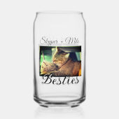ペットの友人のbesties名前ペットの写真動物の愛を追加 ガラス缶 (正面)