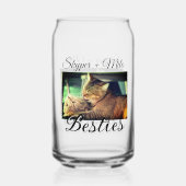 ペットの友人のbesties名前ペットの写真動物の愛を追加 ガラス缶 (裏面)