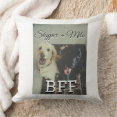 ペットの友人のbesties名前ペットの写真動物の愛を追加 クッション (ブランケット)