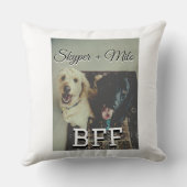 ペットの友人のbesties名前ペットの写真動物の愛を追加 クッション (裏面)