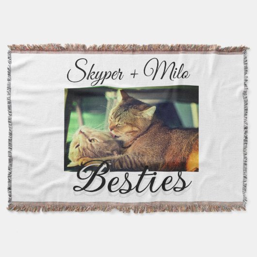ペットの友人のbesties名前ペットの写真動物の愛を追加 スローブランケット (正面)