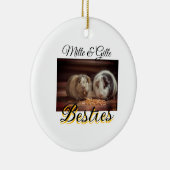 ペットの友人のbesties名前ペットの写真動物の愛を追加 セラミックオーナメント (右)