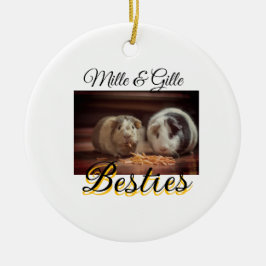 ペットの友人のbesties名前ペットの写真動物の愛を追加 セラミックオーナメント