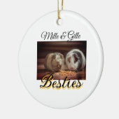 ペットの友人のbesties名前ペットの写真動物の愛を追加 セラミックオーナメント (左)