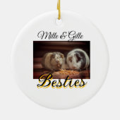 ペットの友人のbesties名前ペットの写真動物の愛を追加 セラミックオーナメント (裏面)