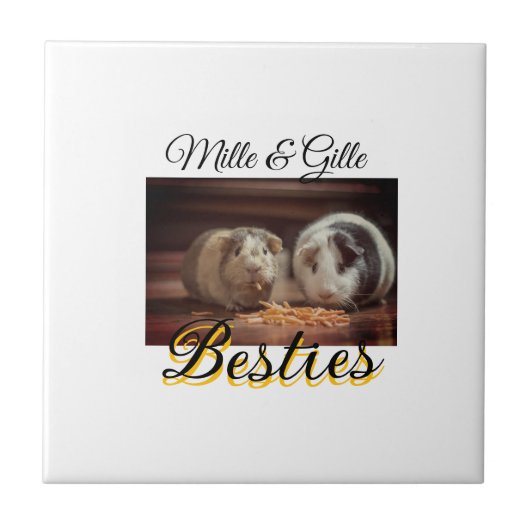 ペットの友人のbesties名前ペットの写真動物の愛を追加 タイル (正面)