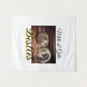 ペットの友人のbesties名前ペットの写真動物の愛を追加 タペストリー (正面(横))