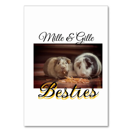 ペットの友人のbesties名前ペットの写真動物の愛を追加 テーブルナンバー (正面)