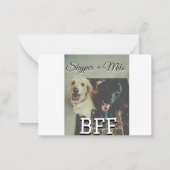 ペットの友人のbesties名前ペットの写真動物の愛を追加 ノートカード (裏面)
