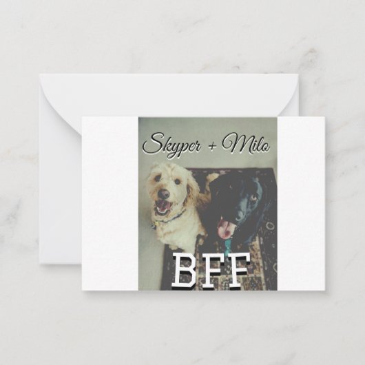 ペットの友人のbesties名前ペットの写真動物の愛を追加 ノートカード (正面)