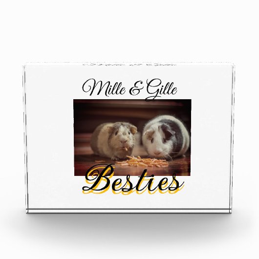 ペットの友人のbesties名前ペットの写真動物の愛を追加 フォトブロック (正面)