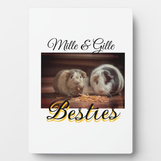 ペットの友人のbesties名前ペットの写真動物の愛を追加 フォトプラーク (正面)