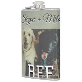 ペットの友人のbesties名前ペットの写真動物の愛を追加 フラスク (左)