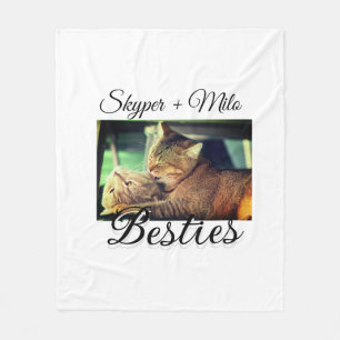 ペットの友人のbesties名前ペットの写真動物の愛を追加 フリースブランケット