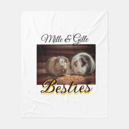 ペットの友人のbesties名前ペットの写真動物の愛を追加 フリースブランケット