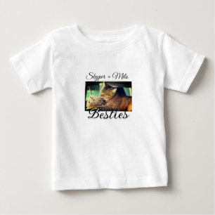ペットの友人のbesties名前ペットの写真動物の愛を追加 ベビーTシャツ