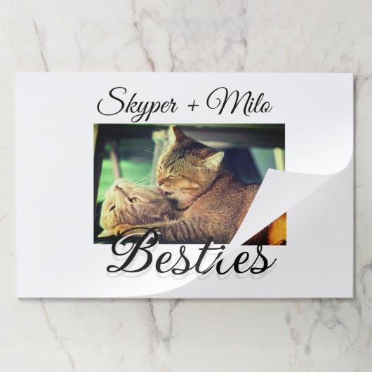 ペットの友人のbesties名前ペットの写真動物の愛を追加 ペーパーパッド (折り畳み)