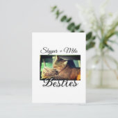 ペットの友人のbesties名前ペットの写真動物の愛を追加 ポストカード (スタンド正面)