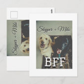 ペットの友人のbesties名前ペットの写真動物の愛を追加 ポストカード (正面/裏面)