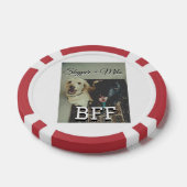ペットの友人のbesties名前ペットの写真動物の愛を追加 ポーカーチップ (シングル)