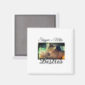 ペットの友人のbesties名前ペットの写真動物の愛を追加 マグネット (正面/裏面)