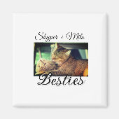 ペットの友人のbesties名前ペットの写真動物の愛を追加 マグネット (正面)