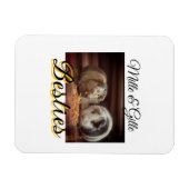 ペットの友人のbesties名前ペットの写真動物の愛を追加 マグネット (横)