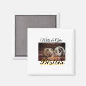 ペットの友人のbesties名前ペットの写真動物の愛を追加 マグネット (正面/裏面)