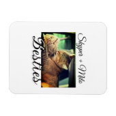 ペットの友人のbesties名前ペットの写真動物の愛を追加 マグネット (横)