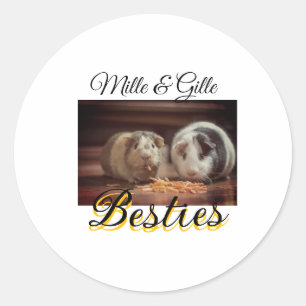 ペットの友人のbesties名前ペットの写真動物の愛を追加 ラウンドシール