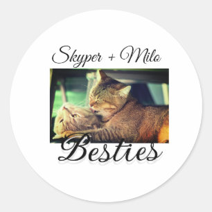 ペットの友人のbesties名前ペットの写真動物の愛を追加 ラウンドシール