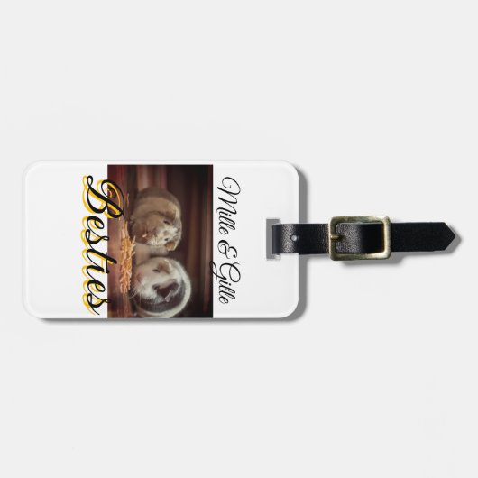 ペットの友人のbesties名前ペットの写真動物の愛を追加 ラゲッジタグ (正面横)