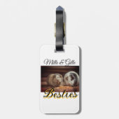 ペットの友人のbesties名前ペットの写真動物の愛を追加 ラゲッジタグ (裏面縦)