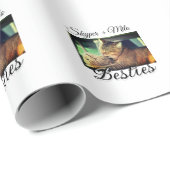 ペットの友人のbesties名前ペットの写真動物の愛を追加 ラッピングペーパー (ロールコーナー)