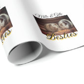 ペットの友人のbesties名前ペットの写真動物の愛を追加 ラッピングペーパー (ロールコーナー)