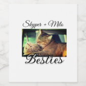 ペットの友人のbesties名前ペットの写真動物の愛を追加 ワインラベル (シングルラベル)