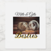 ペットの友人のbesties名前ペットの写真動物の愛を追加 ワインラベル (シングルラベル)