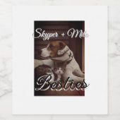 ペットの友人のbesties名前ペットの写真動物の愛を追加 ワインラベル (シングルラベル)