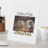 ペットの友人のbesties名前ペットの写真動物の愛を追加 台座サイン (インサイチュ)