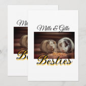 ペットの友人のbesties名前ペットの写真動物の愛を追加 招待状 (正面/裏面)