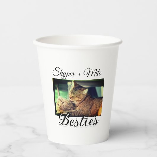 ペットの友人のbesties名前ペットの写真動物の愛を追加 紙コップ (正面)