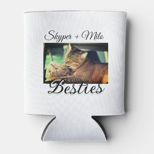 ペットの友人のbesties名前ペットの写真動物の愛を追加 缶クーラー (正面)