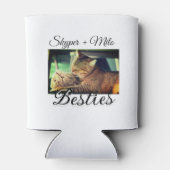 ペットの友人のbesties名前ペットの写真動物の愛を追加 缶クーラー (裏面)