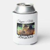 ペットの友人のbesties名前ペットの写真動物の愛を追加 缶クーラー (缶裏面)